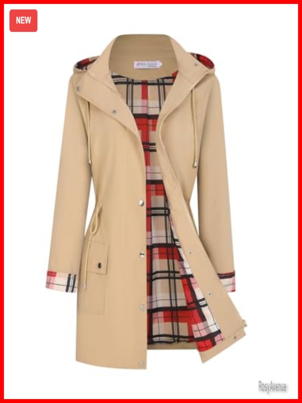 Women's Waterproof Hooded Raincoat Lightweight Windbreaker